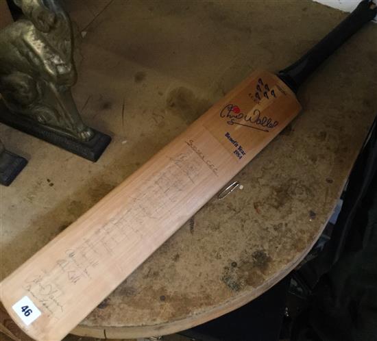 Sussex CCC cricket bat with Notts CCC & Kent CCC signatures